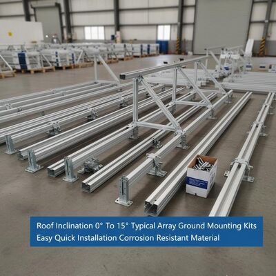 अच्छी कीमत छत झुकाव 0° से 15° सामान्य सौर सरणी ग्राउंड माउंटिंग किट आसान त्वरित स्थापना संक्षारण प्रतिरोधी सामग्री ऑनलाइन