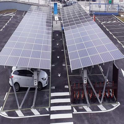अच्छी कीमत 5deg 10deg 15deg Galvanized Residential Solar Carport Structures ऑनलाइन